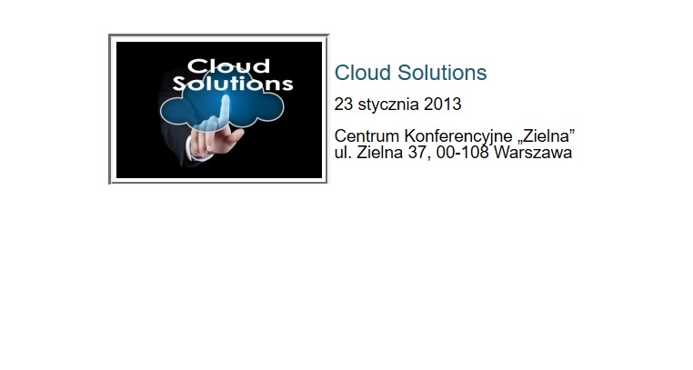 Konferencja Cloud Solutions 2013