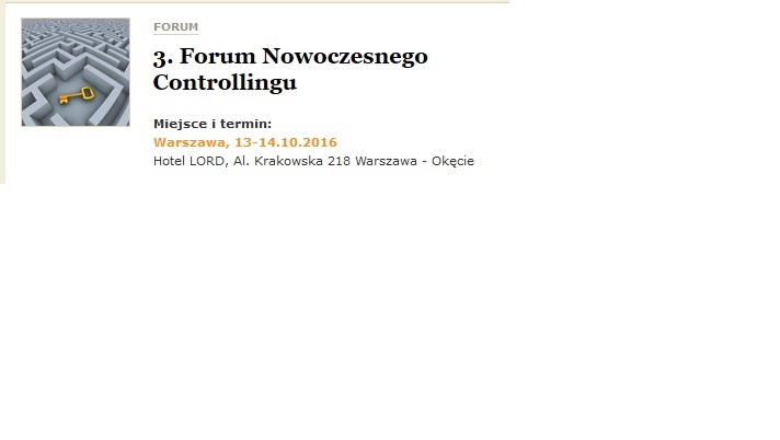 3. Forum Nowoczesnego Controllingu 2016