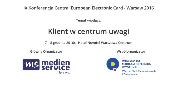 IX Konferencja Central European Electronic Card - Warsaw 2016