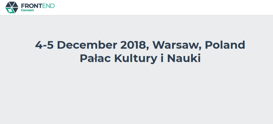 4-5.12.2018 Konferencja Frontend Connect 2018 Warszawa