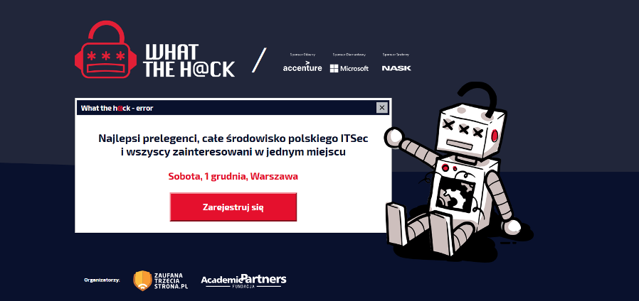 1.12.2018 Konferencja What the Hack 2018 Warszawa 