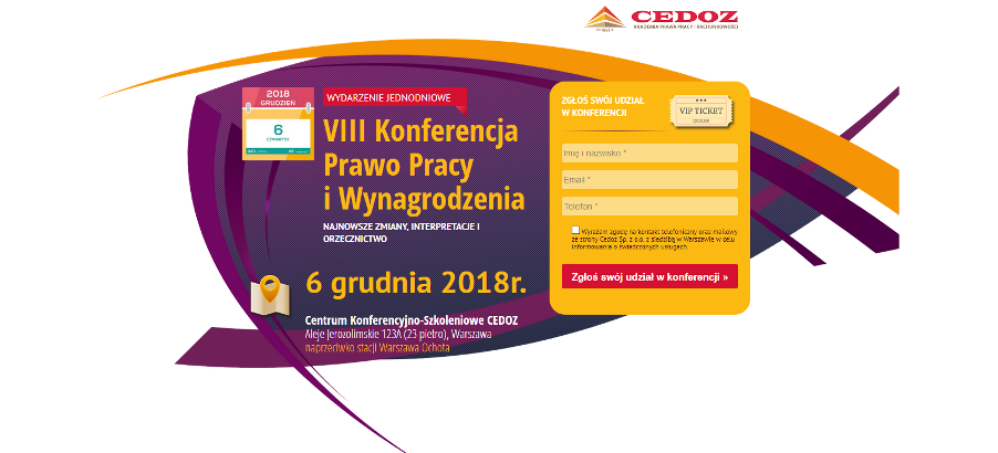 6.12.2018 VIII Konferencja Prawo Pracy i Wynagrodzenia 2018 Warszawa 