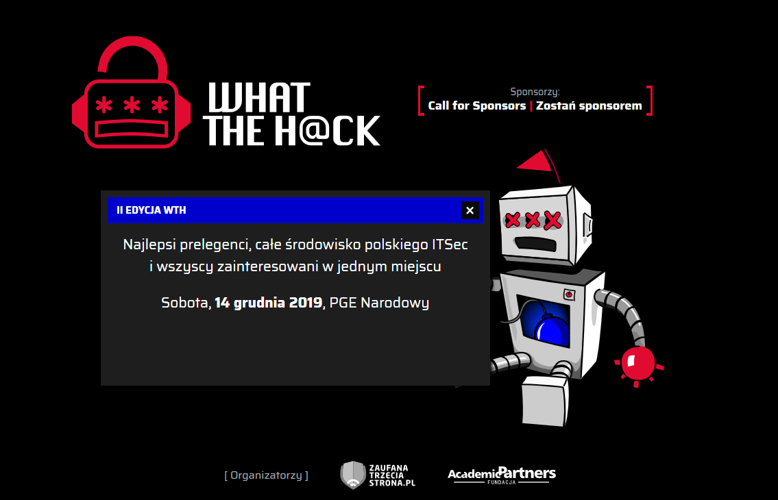 14.12.2019 Konferencja What The Hack 2019 Warszawa 