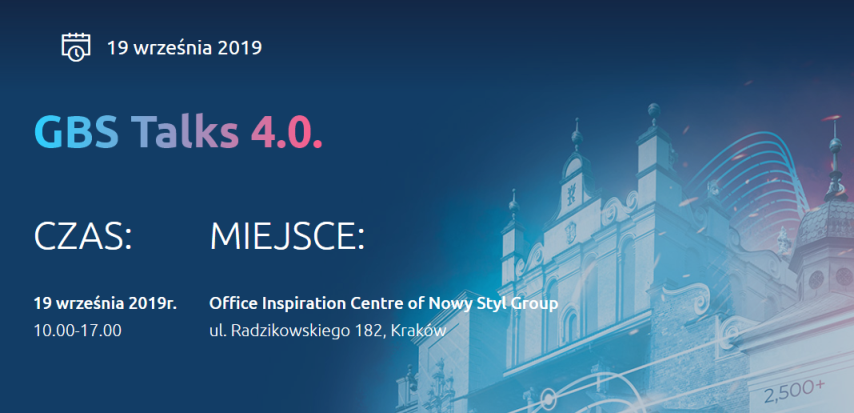 19.09.2019 Konferencja GBS Talks 4.0 BSS Tour 2019 Kraków 