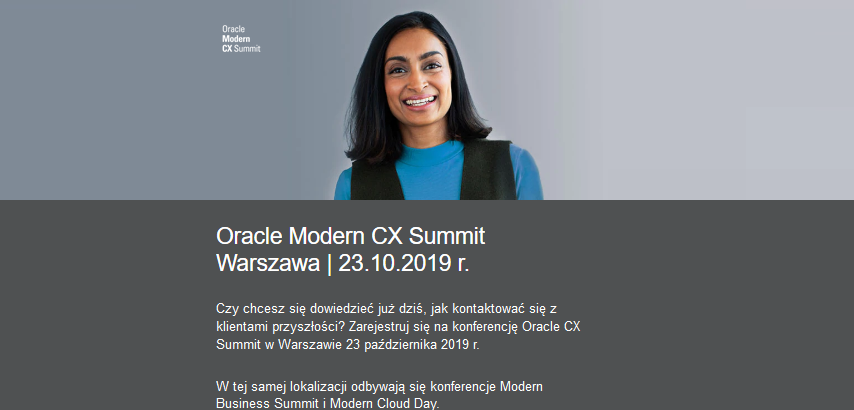 23.10.2019 Konferencja Oracle Modern CX Summit 2019  Warszawa 