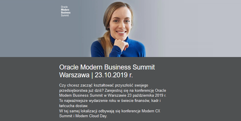 23.10.2019 Konferencja Oracle Modern Business Summit 2019 Warszawa 
