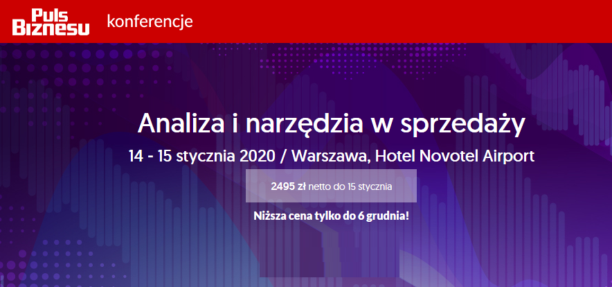 14-15.01.2020 Konferencja Analiza i narzędzia w sprzedaży 2020 Warszawa 