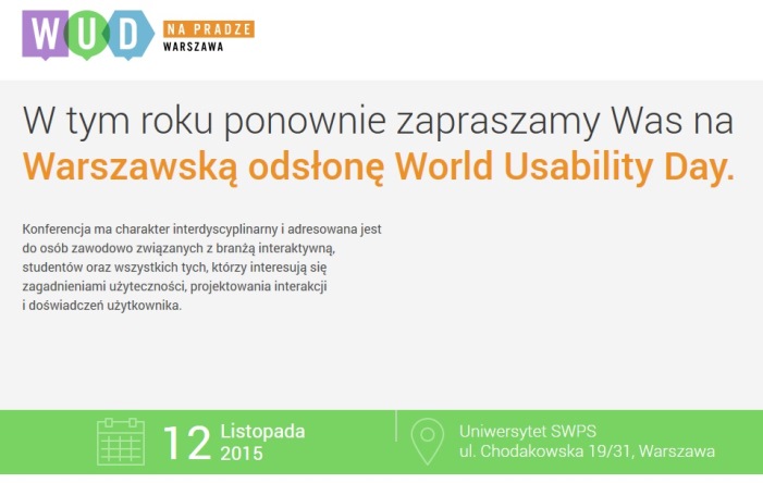 Konferencja World Usability Day na Pradze 2015